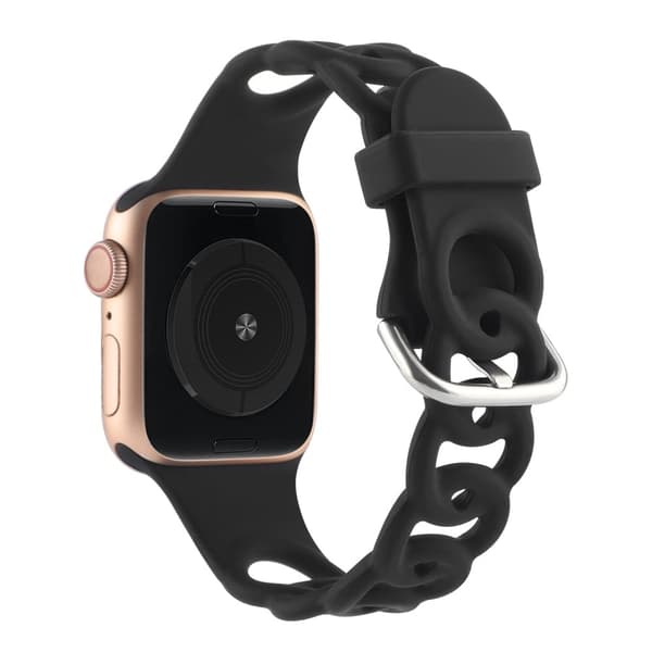 Apple Watch Series 8 (41mm) silikonerem i donut-hul stil - Sort Black
