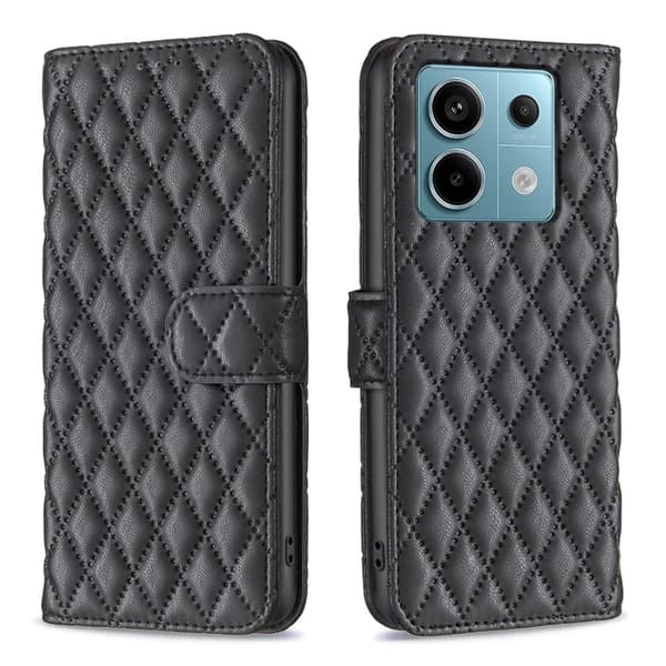 Rhombus mat Xiaomi Redmi Note 13 Pro 5G  flip etui - Sort Black