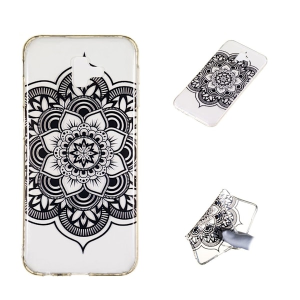 Samsung Galaxy J6 Plus (2018) mønstret gele etui - Sort Mandala Black