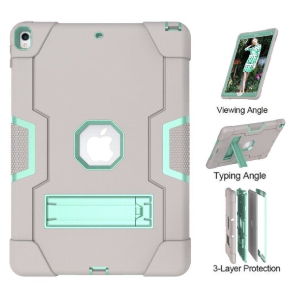 iPad Air (2019) shockproof hybrid case - Grey / Cyan Silver grey