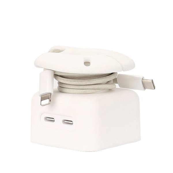 Apple 35W laddare silikonadapter med kabelvinda - Vit Vit