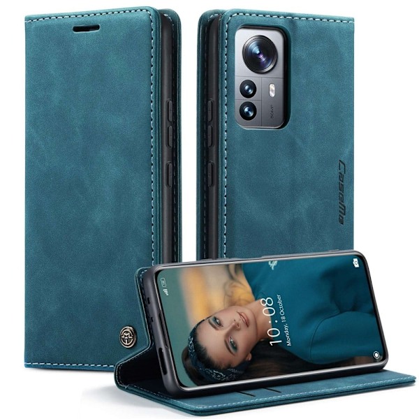 CaseMe Xiaomi 12 Pro vintage etui - Blå Blue