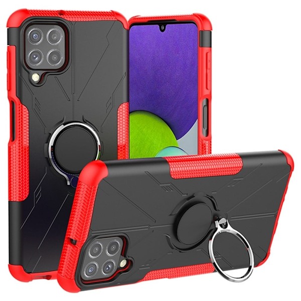 Kickstand-skydd med magnetisk platta för Samsung Galaxy A22 4G - Röd Röd