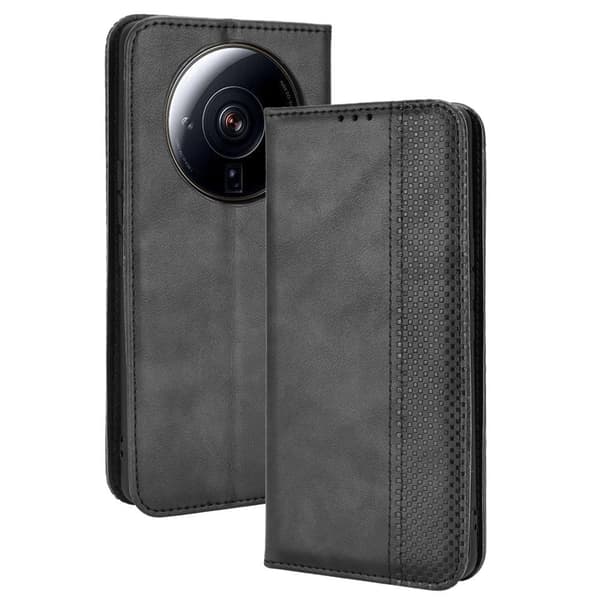 Bofink Vintage Xiaomi 12s Ultra Læder Etui - Sort Black