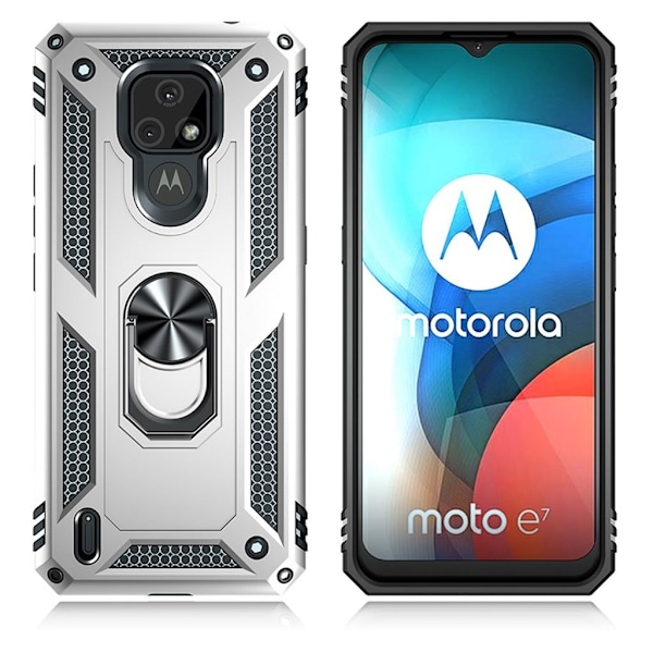 Bofink Combat Motorola Moto E7 Etui - Sølv Silver grey