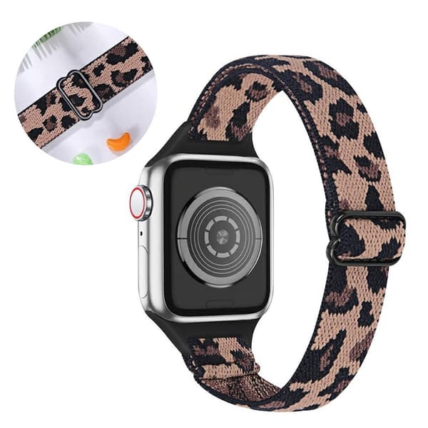 Apple Watch 42mm - 44mm nylonkellohihna - Leopardi Brown