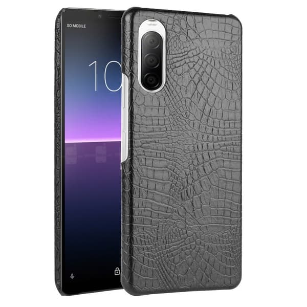 Croco Sony Xperia 10 II cover - Sort Black
