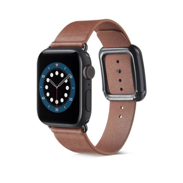 Apple Watch 40 mm klockarmband i mikrofiberläder + spänne i rostfritt stål - Brun Brun