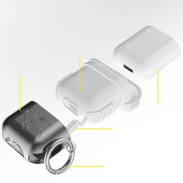 Apple Airpods stötsäkert fodral - Silver / Vit multifärg