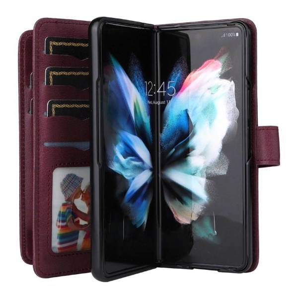 10-slot Lompakko Suojakotelo For Samsung Galaxy Z Fold3 5G - Vii Red