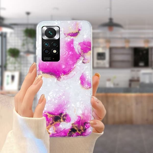 Marmormotiv Xiaomi Redmi Note 11S / Xiaomi Redmi Note 11 skal - Röd Marmor Rosa