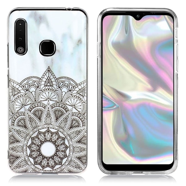 Marmormotiv Samsung Galaxy A70e skal - Grå Tribalmarmor Silvergrå