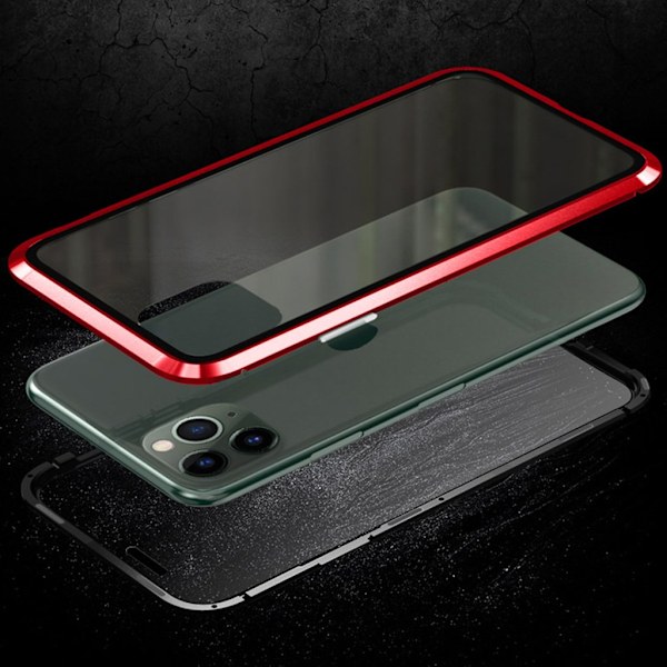 Luphie Sword iPhone 11 Pro Alu-puskuri + lasi - Musta + Punainen Red