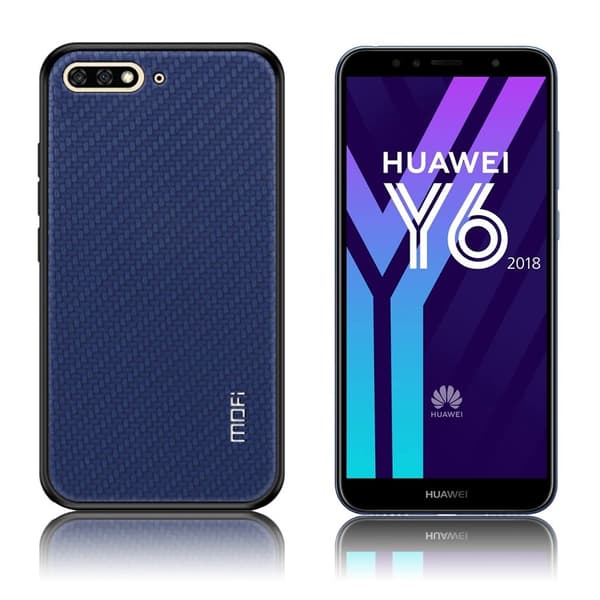 MOFI Huawei Y6 2018 vævet hybrid etui - Blå Blue