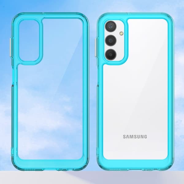Samsung Galaxy A24 4G smart telefonskal i akryl - Transparent Blå Blå