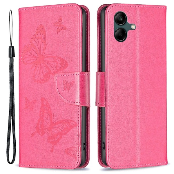 Butterfly Samsung Galaxy A04 Flippetui - Rose Pink