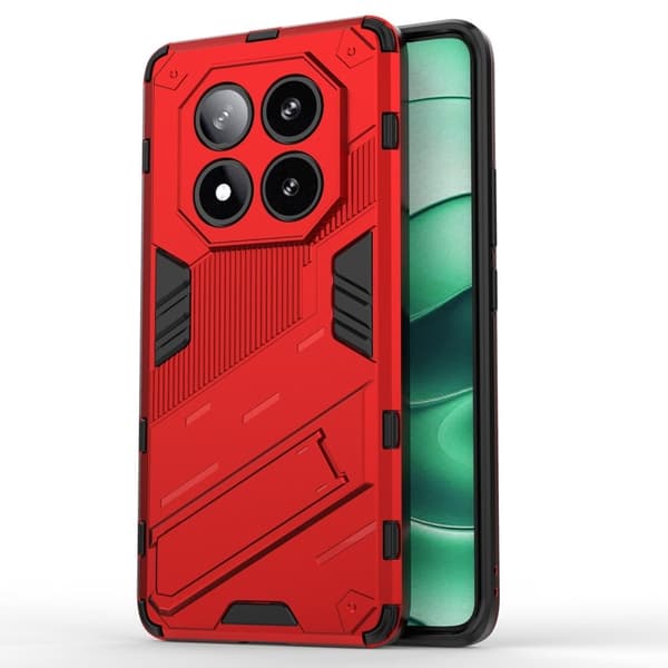 Støtsikkert hybriddeksel med et moderne preg for Xiaomi Redmi Note 14 Pro 5G - Rød Red