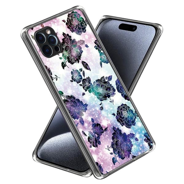 Deco iPhone 15 Pro skal - Lila Blommor Lila