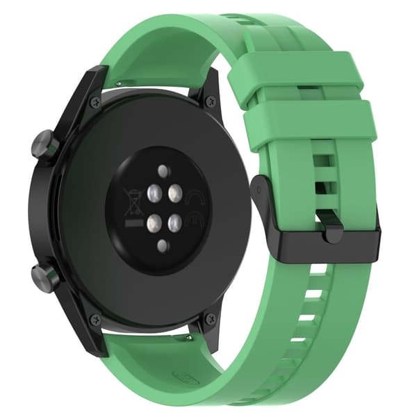 20 mm universal urrem i silikone - Sort Spænde I Stål / Mint Grøn Green