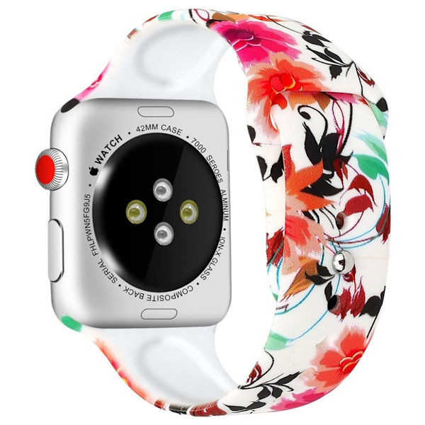 Apple Watch serie 4 44mm mønstret urrem - Stil D Multicolor