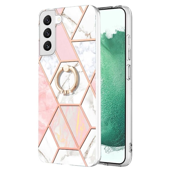 Marmormotiv Samsung Galaxy S22 Plus skal - Rosa / Vit Rosa