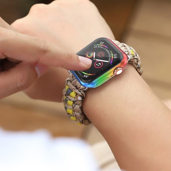 Apple Watch Series 3/2/1 42mm cool farve splice etui - Rød / Gul / Grøn / Blå Multicolor