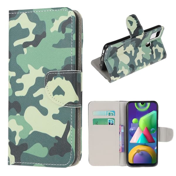 Wonderland Samsung Galaxy M21 flip-etui - Kamuflasjemønster Multicolor