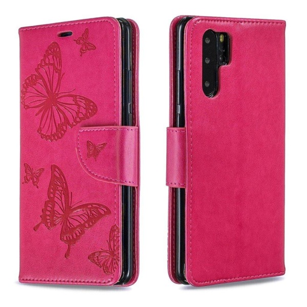 Butterfly Huawei P30 Pro kotelot - Ruusu Pink