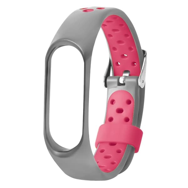 Xiaomi Mi Smart Band 4 tofarvet silikone Urrem - Grå / Rose Multicolor