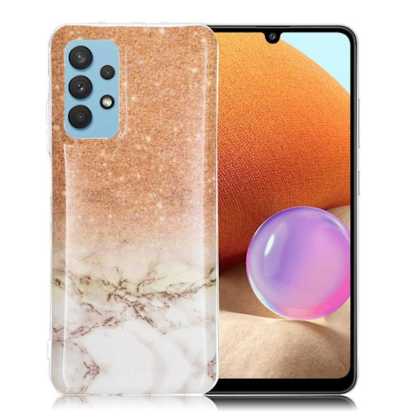 Marble Samsung Galaxy A32 Etui - Hvid / Guld Multicolor
