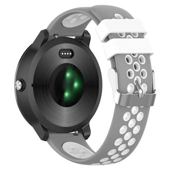 20mm Garmin Vivoactive 3 kaksivärinen silikoninen kellonauha - Harmaa / Harmaa Silver grey
