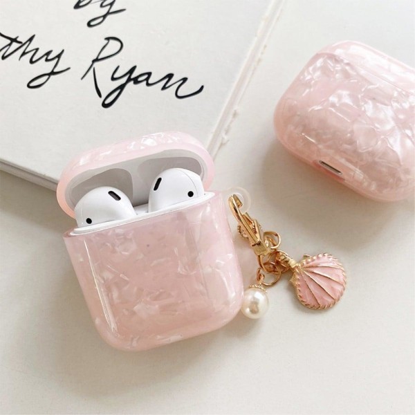 AirPods stylish case with cute shell pendant Rosa