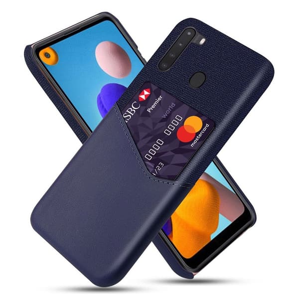 Bofink Samsung Galaxy A21 skal med korthållare - Blå Blå