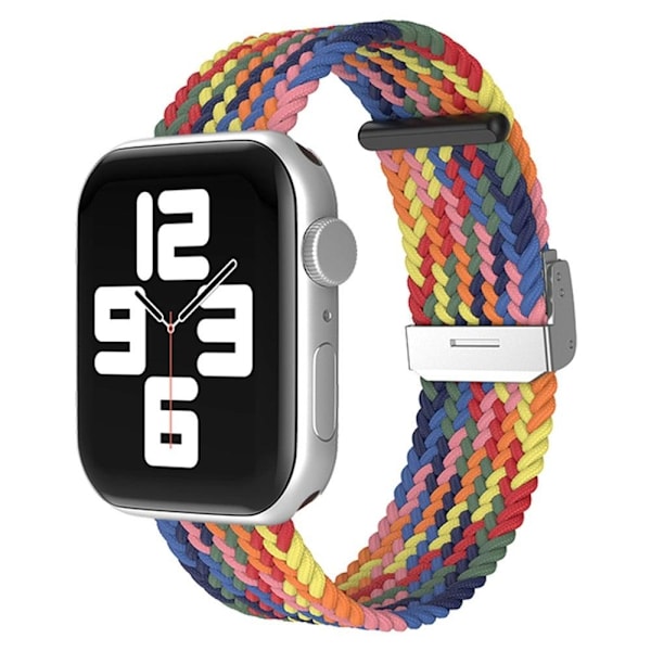 Apple Watch (41mm) viileä nylonkellohihna - Värikäs Vaaleanpunainen Multicolor