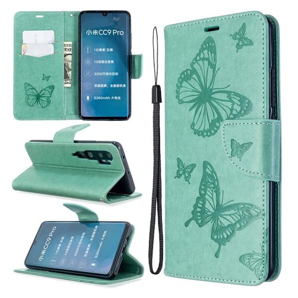 Butterfly Xiaomi Mi CC9 Pro / Mi Note 10 / Mi Note 10 Pro flip case - Grønn Green