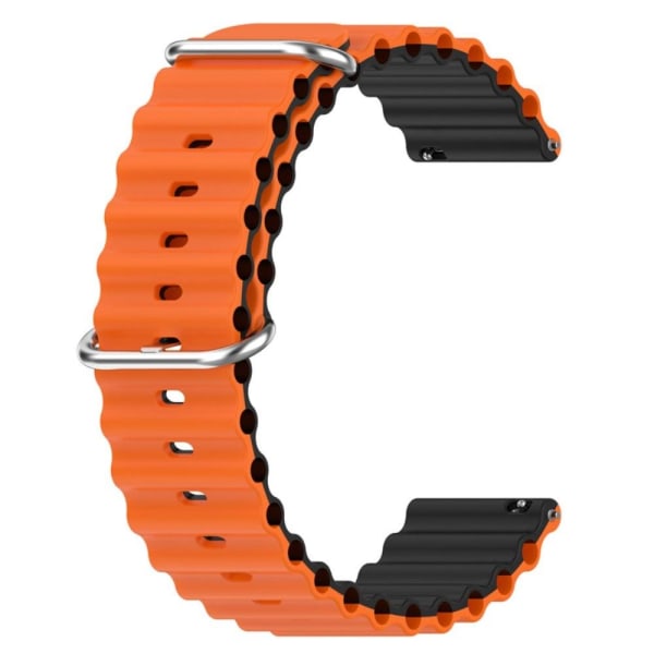 20mm Universal dual color silicone watch strap - Orange / Black Orange
