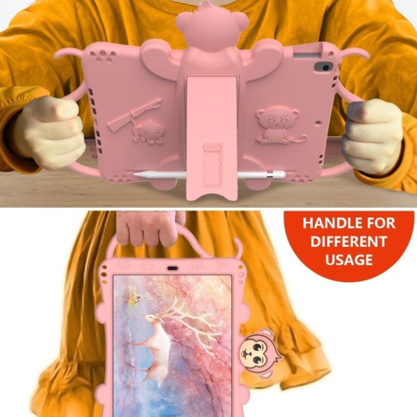 iPad 10.2 (2019) Monkey style silikon fodral - rosa Rosa