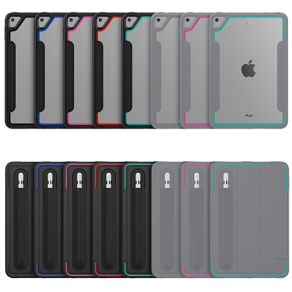 iPad Mini (2019) elegant tri-fold etui - sort / rød Black