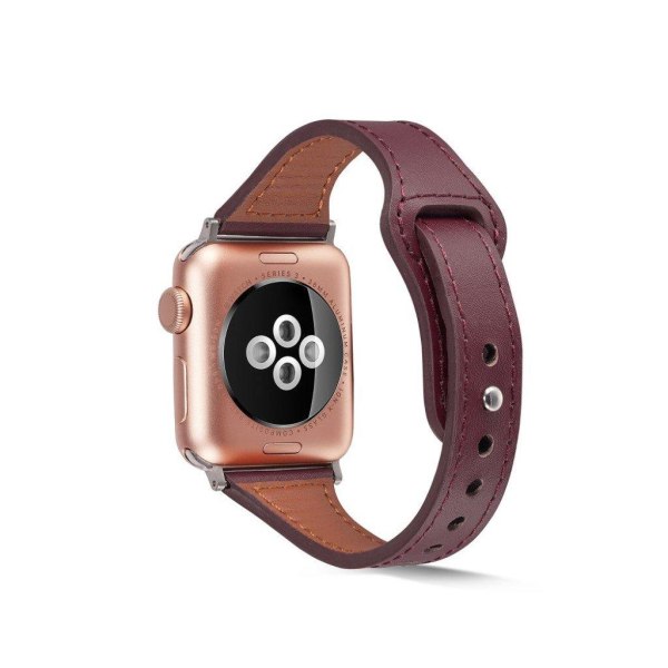 Aitoa nahkaa oleva ranneke Apple Watch Series 6 / 5 44mm - Ruskea Brown