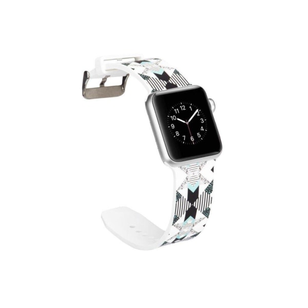 Apple Watch Series 5 44mm naamioitu silikoninen kellonauha - Musta Ja Musta White