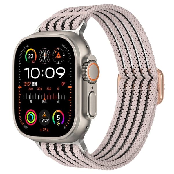Pustende nylonrem Apple Watch Series 41mm - 40mm - 38mm håndleddsrem - Rosa Pink