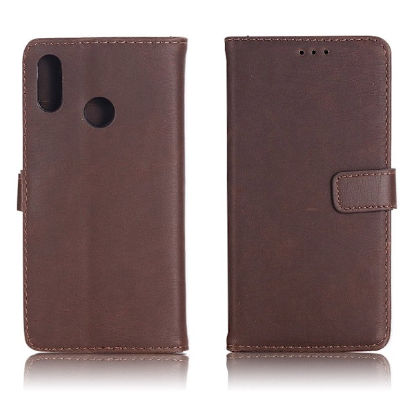 Crazy Horse Huawei P20 Lite retro stil PU læder flip etui - Kaffe Brown
