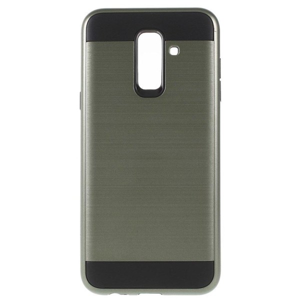 Samsung Galaxy A6+ (2018) mobilskal plast och TPU material borstad textur - Militärgrön Grön