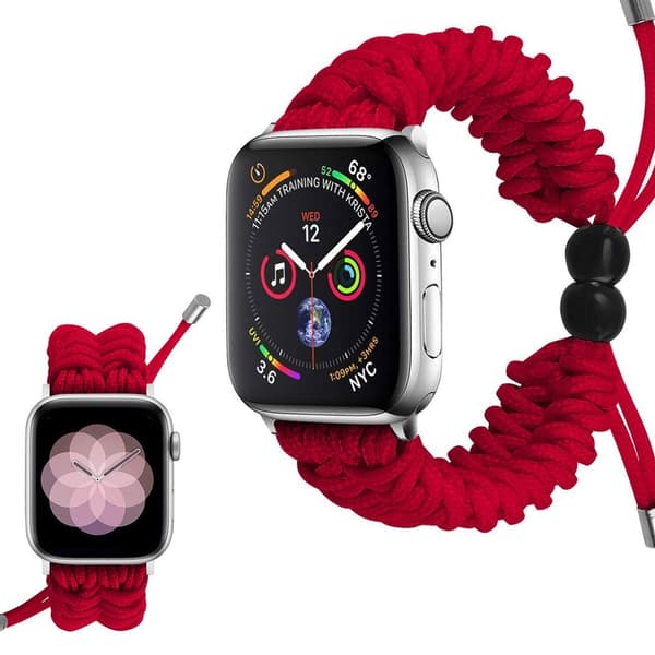 Apple Watch Series 6 / 5 44mm punottu kellonauha - Punainen Red