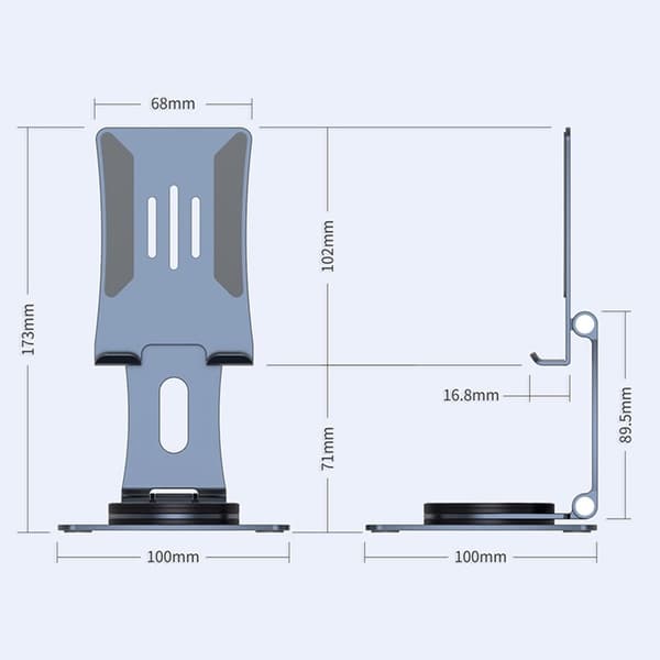 Universal justerbar telefonholder - Sort Størrelse: S Black