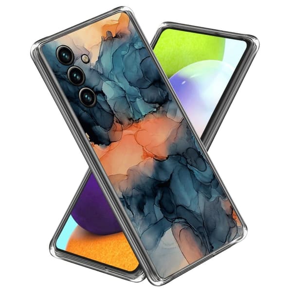 Marble Samsung Galaxy M14 Suojakotelo - Orange Between The Blues Multicolor