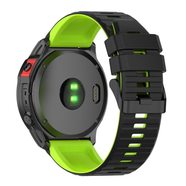 22mm kaksivärinen silikoninen kellohihna Garmin-kelloon - Musta / Lime Black