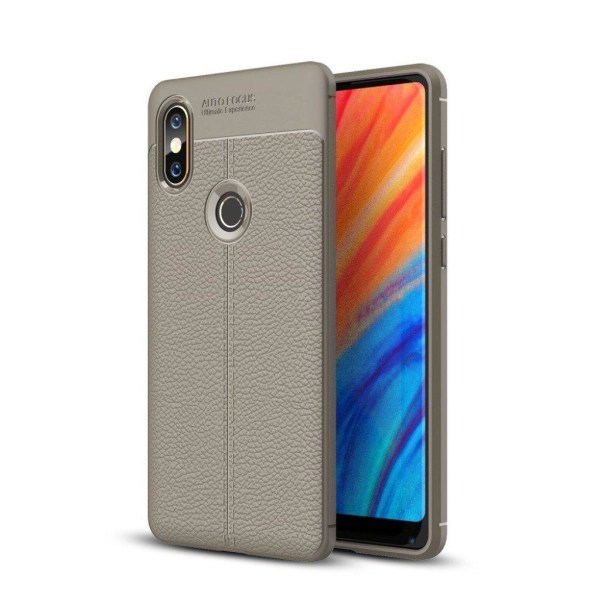 Xiaomi Mi MIX 2S mobilfodral silikon litchi textur - Grå Silvergrå