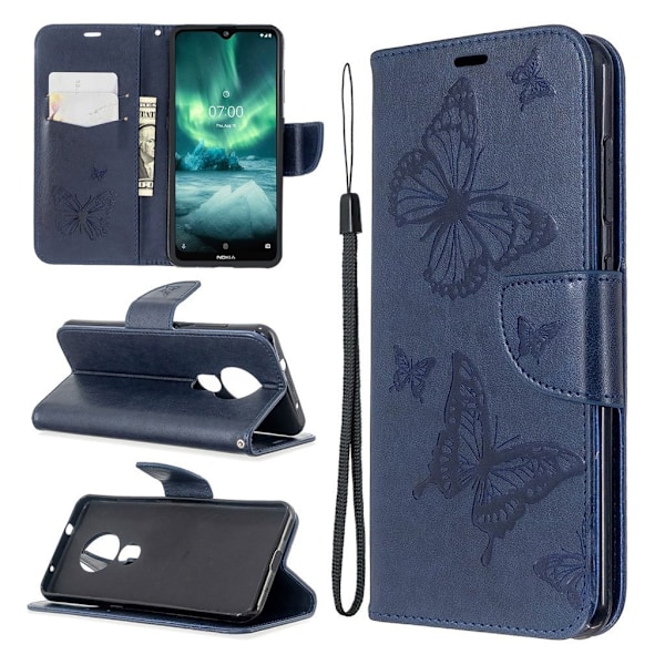 Butterfly Nokia 7.2 / 6.2 flip case - Blå Blue