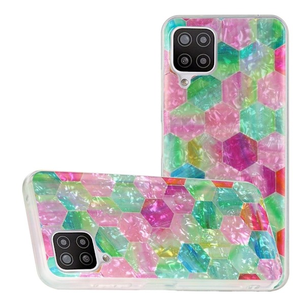 Deco Samsung Galaxy A22 4G Suojakotelo - Värikäs Hexagon Multicolor